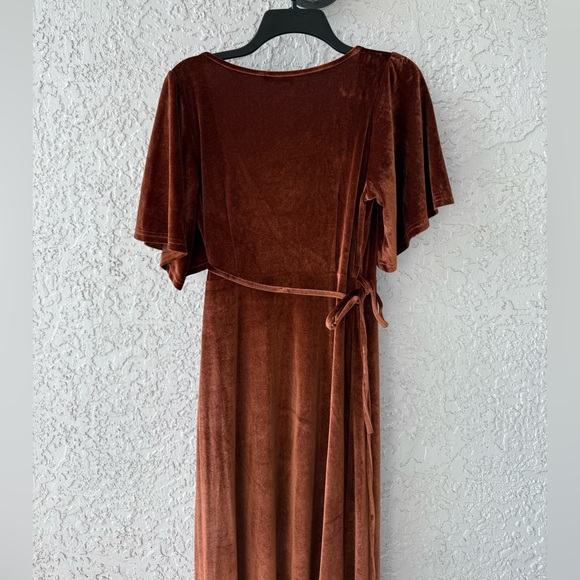 Baltic Born Bronze Meghan Velvet Wrap Maxi Dress Small - Picture 9 of 15